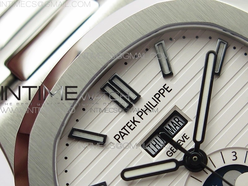 NAUTILUS 5726 SS GRF 1:1 BEST EDITION WHITE DIAL WORKING ANNUAL CALENDARON SS BRACELET A.324 V3